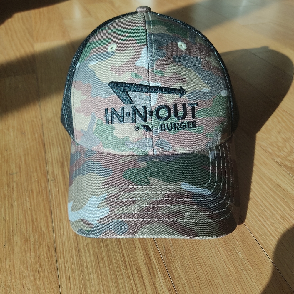 In-n-out burger logo camo baseball hat cap